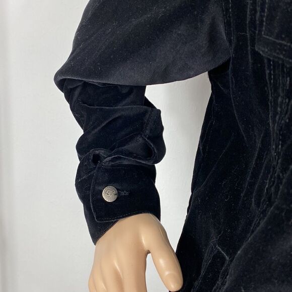 The Quacker Factory embroidered black velvet cotton jacket Y2K size M - Picture 3 of 10